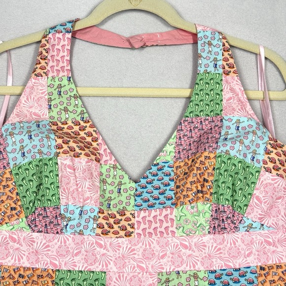 Vineyard Vines Top Womens 12 Patchwork Halter Marthas Vineyard Coastal Beach NWT - Picture 2 of 12